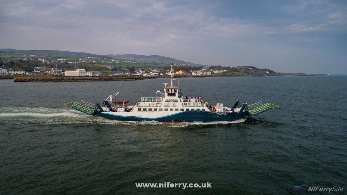 Frazer Ferries STRANGFORD seen leaving Greencastle at the start of another crossing to Magilligan Point while in service for Scenic Lough Foyle Ferry, Spring 2019. Scenic Lough Foyle Ferry.