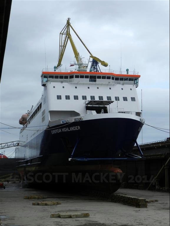 European Highlander in dry dock at Harland and Wolff. Copyright © Scott Mackey.