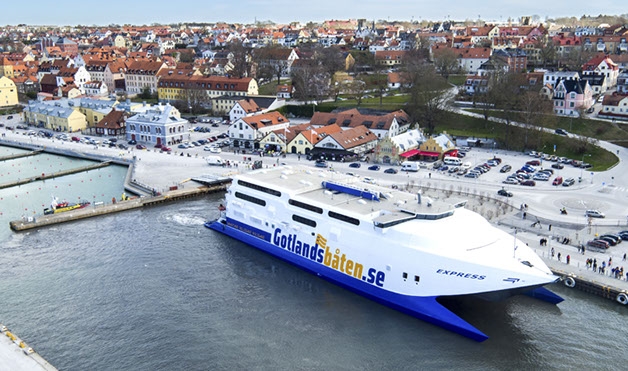 Express in the livery of Gotlandsbåten at Visby. Gotlandsbåten