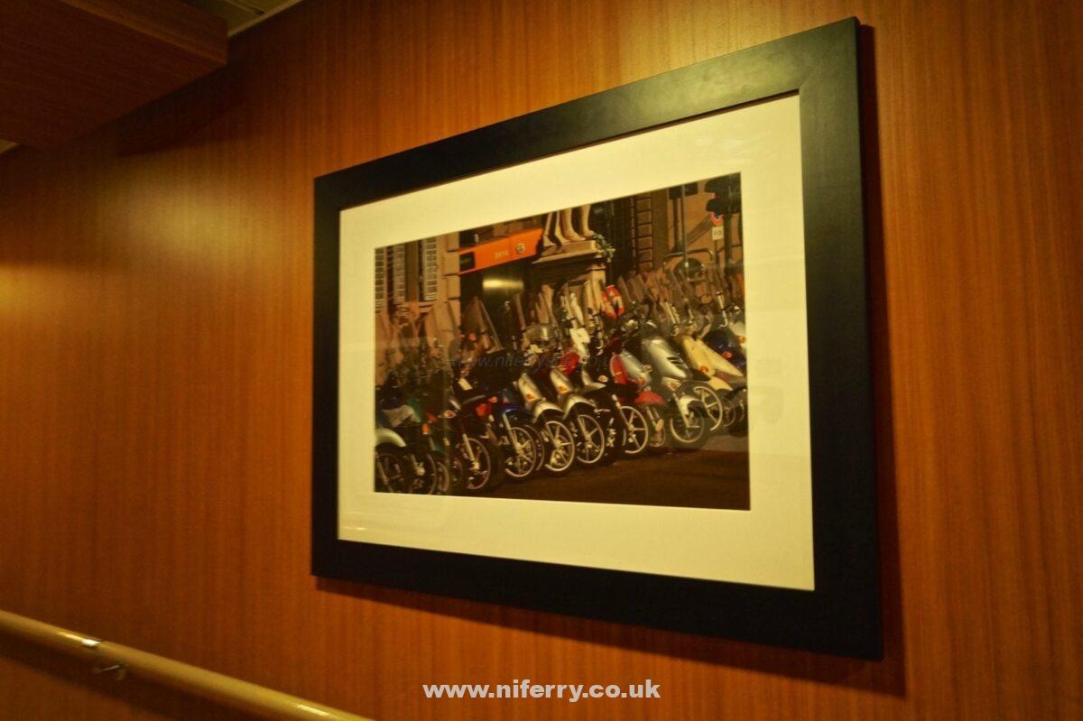 One of a few pictures hanging throughout the ship which hint at the vessel's Italian heritage. © NIFerrySite