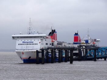 Stena Mersey and Stena Lagan at 12 quays, 3/4/15. Copyright © Christopher Brindle 2015