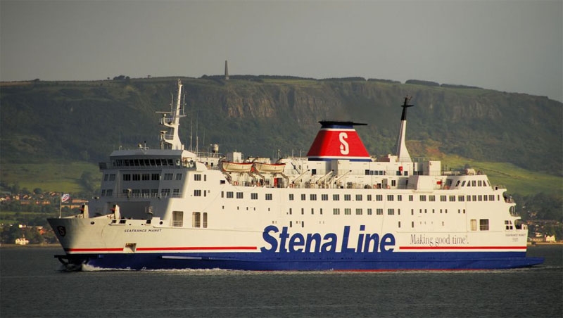 Stena Line's still yet to be renamed <strong><em>SEAFRANCE MANET</strong></em> arrives in Belfast following her delivery voyage from Dunkerque. Copyright © Alan Geddes.