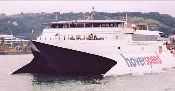 Hoverspeeds 4th Seacat vessel, Seacat Danmark, pictured in Dover