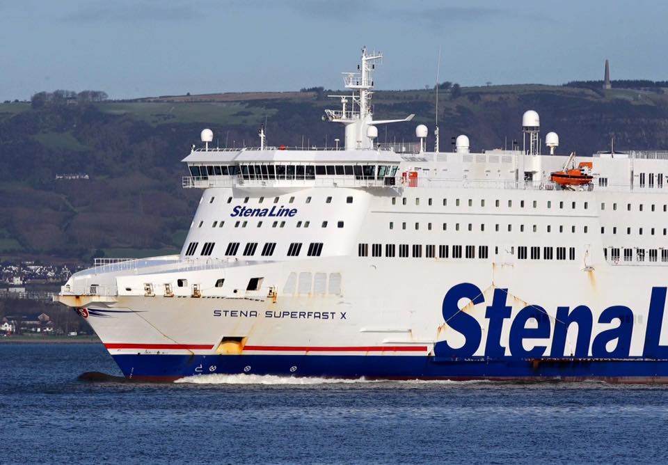 Stena Superfast X approaches Belfast on her maiden arrival. Stena Line