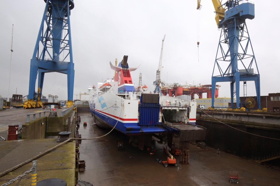 Stena Superfast VII dry dock 2016.  Stena Line.