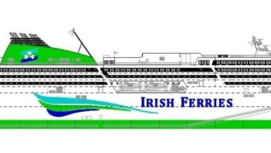 Artist's impression of Irish Ferries new approx 50,000 gt vessel. © FSG.
