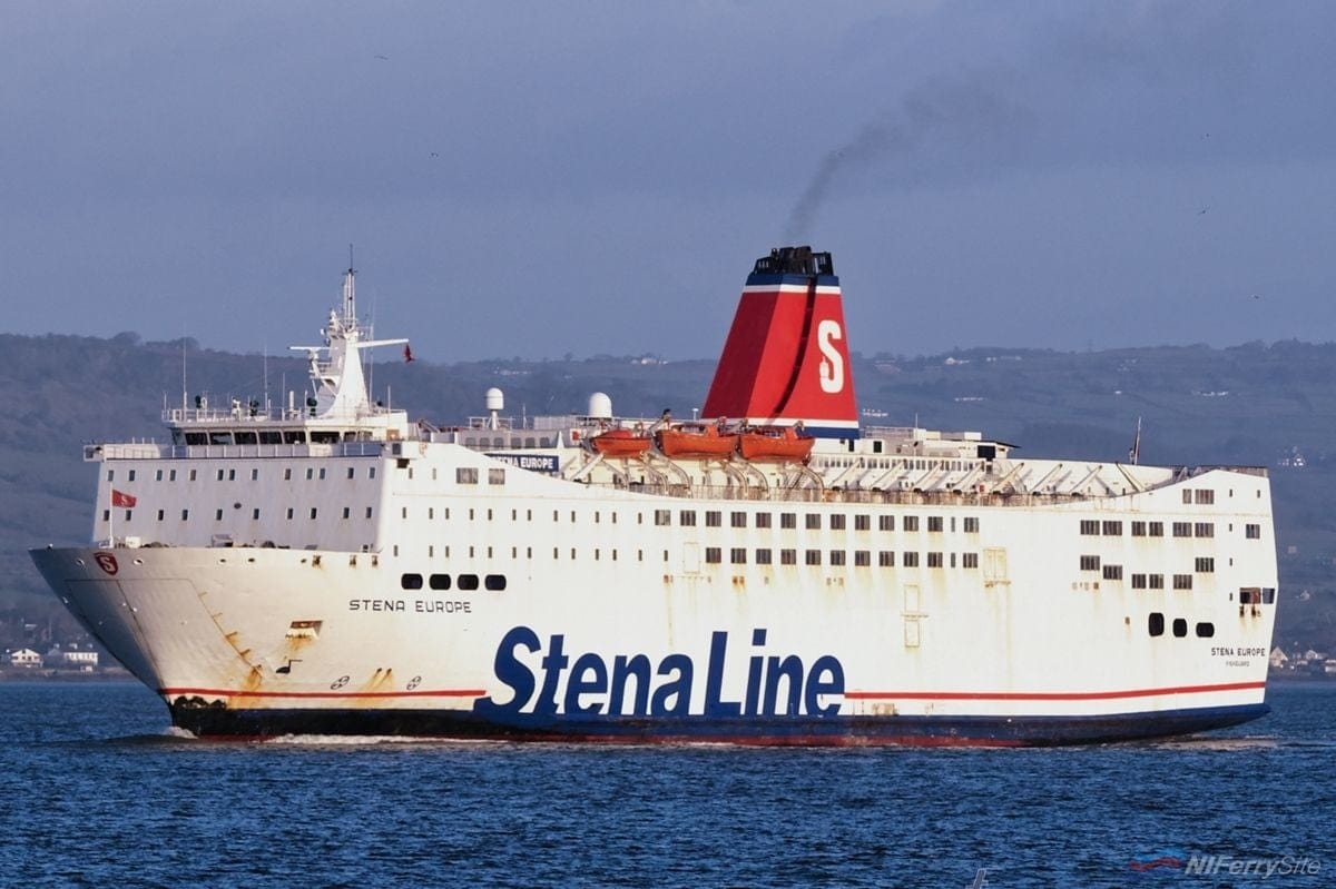 STENA EUROPE arrives in Belfast for her 2017 refit. Copyright © Steven Tarbox