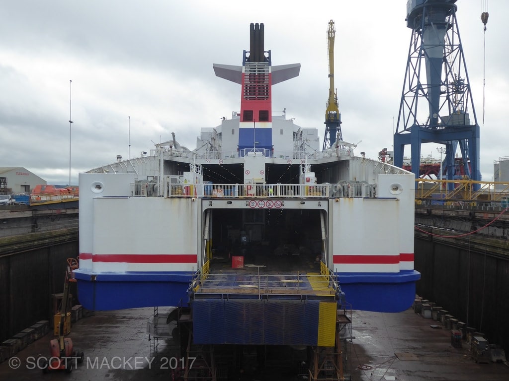 Stena Superfast X in Harland and Wolff's Belfast Dry Dock, Feb 2017. © Scott Mackey