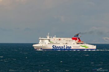 Stena Superfast VIII freshly painted in the revised Stena Livery for 2017. Copyright © Steven Tarbox
