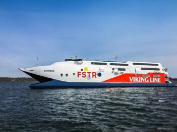 HSC Express in her latest livery carrying the marketing name 'Viking FSTR'. Viking Line.