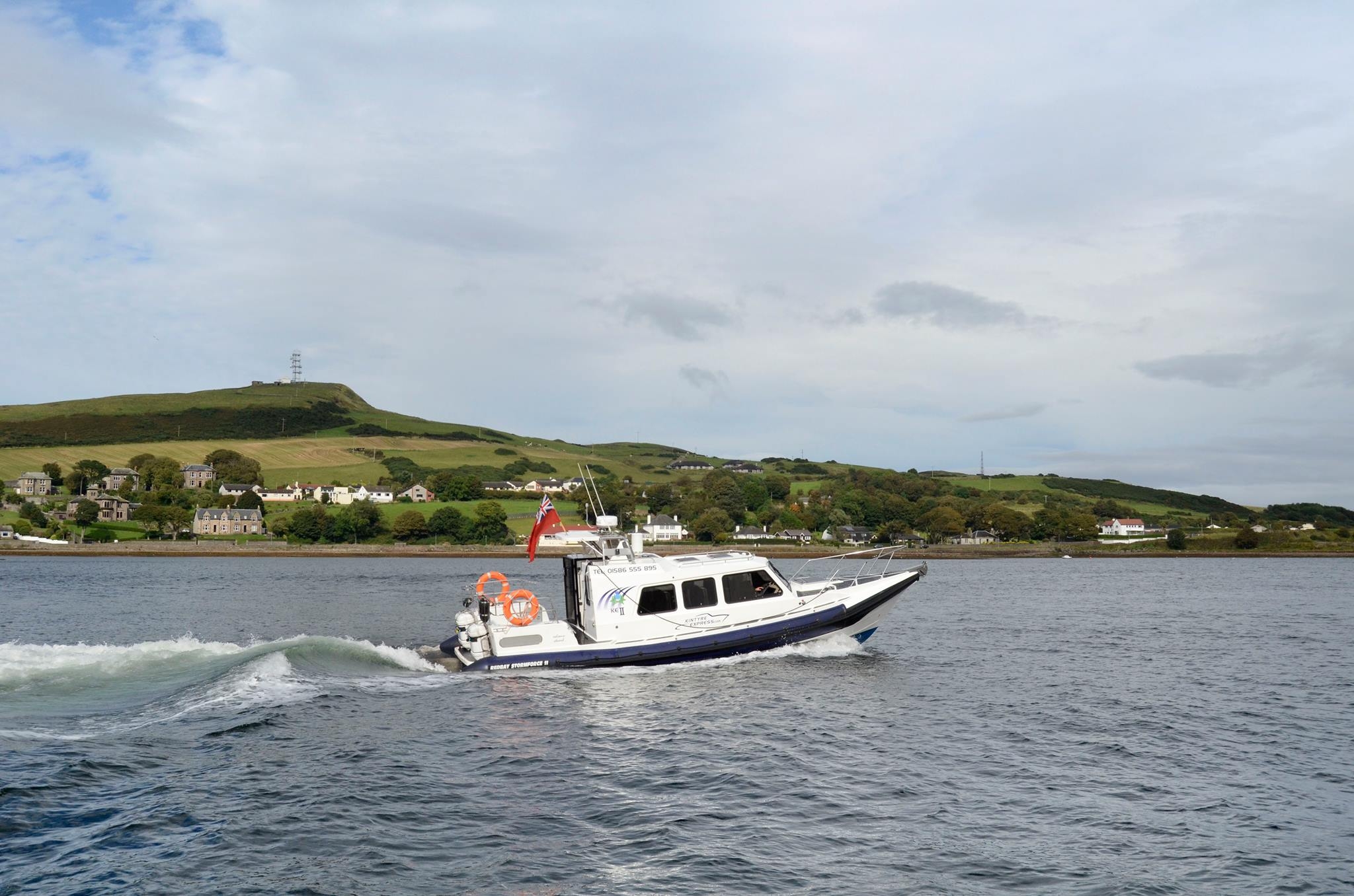 One of the Kintyre Express fleet of Redbay Stormforce RIB's at Sea. Kintyre Express