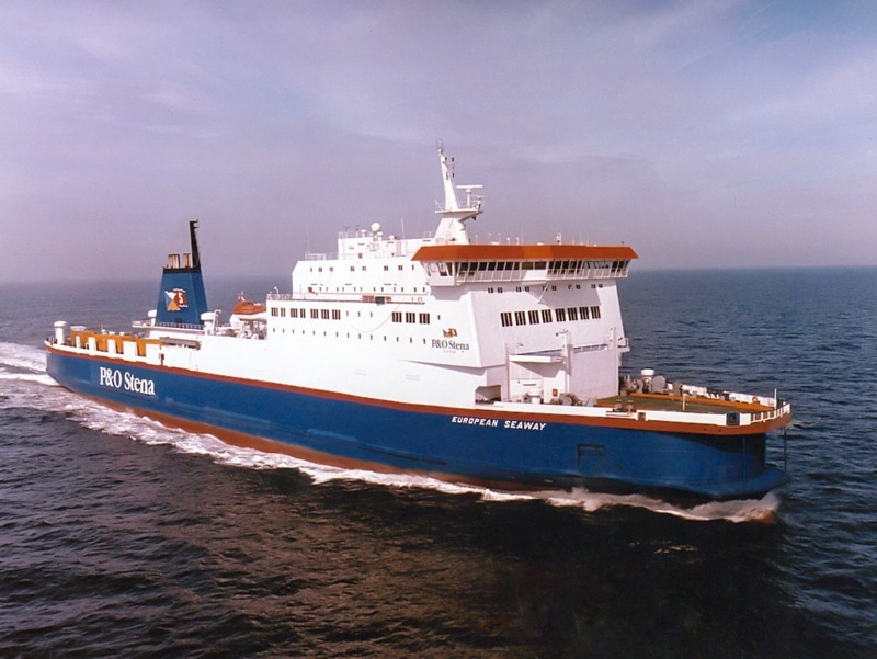 Official photograph of EUROPEAN SEAWAY in P&O Stena Line livery. P&OSL/Fotoflite.