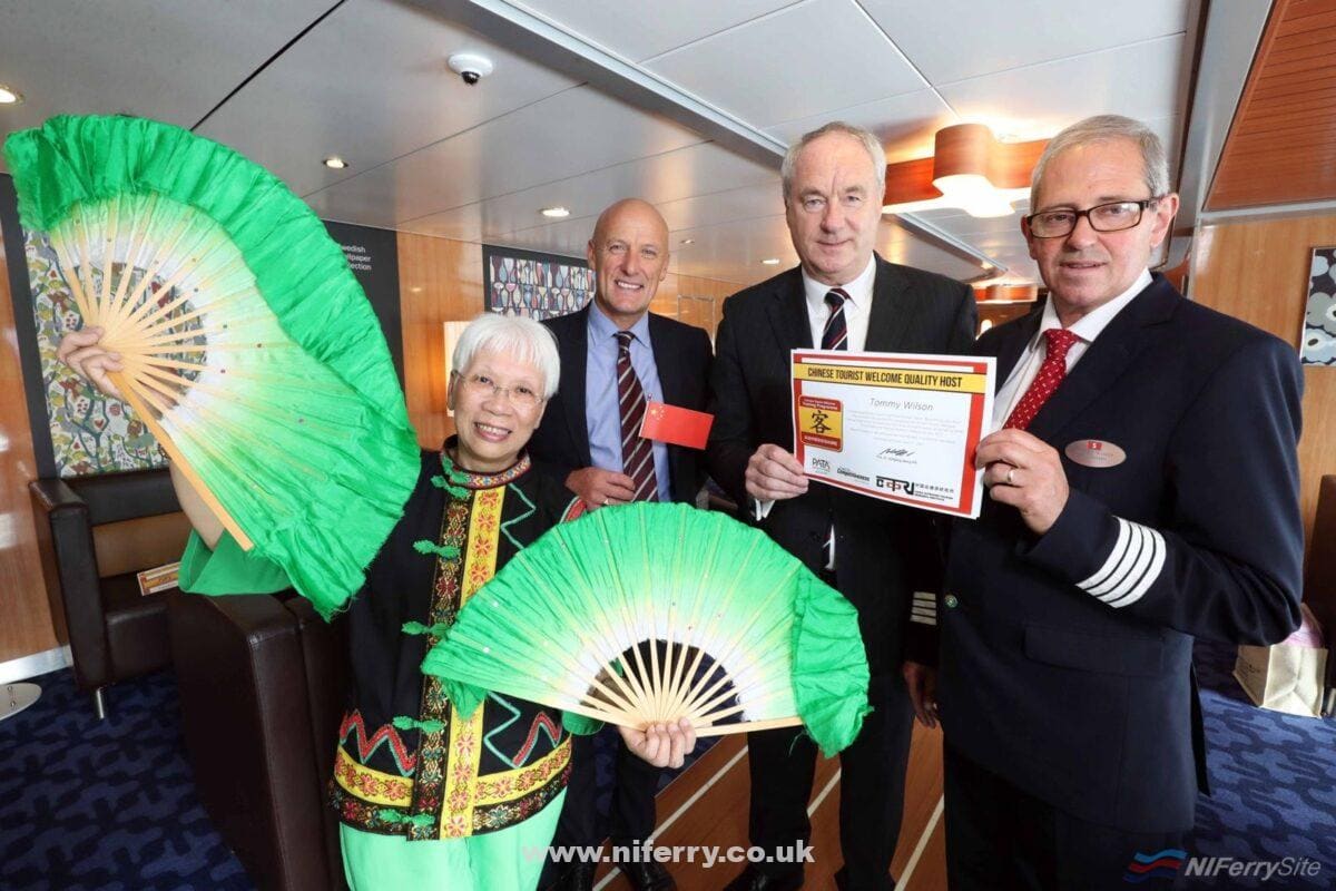 Ferry company first in Europe to receive the Chinese Tourist Welcome Certification Leading ferry company, Stena Line, has become the first passenger ferry company in Europe to achieve the Chinese Tourist Welcome (CTW) Certification which is officially recognised by tour operators in China and Europe. Stena Line