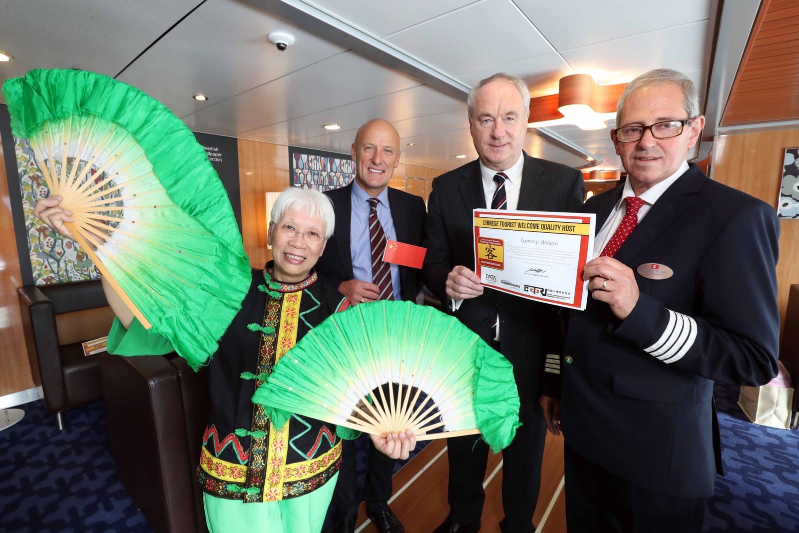 Ferry company first in Europe to receive the Chinese Tourist Welcome Certification Leading ferry company, Stena Line, has become the first passenger ferry company in Europe to achieve the Chinese Tourist Welcome (CTW) Certification which is officially recognised by tour operators in China and Europe. Stena Line
