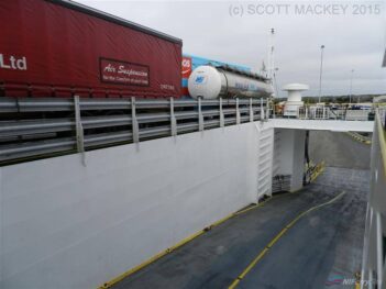 SEATRUCK PACE weather deck and ramp. Copyright © Scott Mackey.