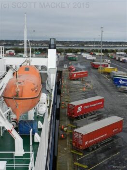 SEATRUCK PACE view from bridge wing looking astern. Copyright © Scott Mackey.