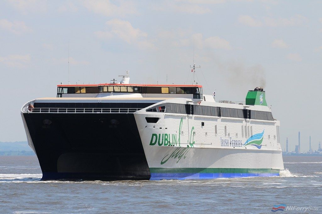 Irish Ferries DUBLIN SWIFT leaves Cammell Laird Birkenhead on May 23rd 2019 following a planned dry docking for 