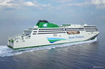 Rendering of Irish Ferries W.B. YEATS which was produced prior to the name of the new vessel being announced. Copyright © Irish Ferries