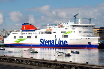 Stena Line's chartered Visentini RoPax STENA HORIZON is seen in Dublin on 22nd March 2018. She was in Dublin providing refit cover for STENA ADVENTURER. Copyright © Gordon Hislip.