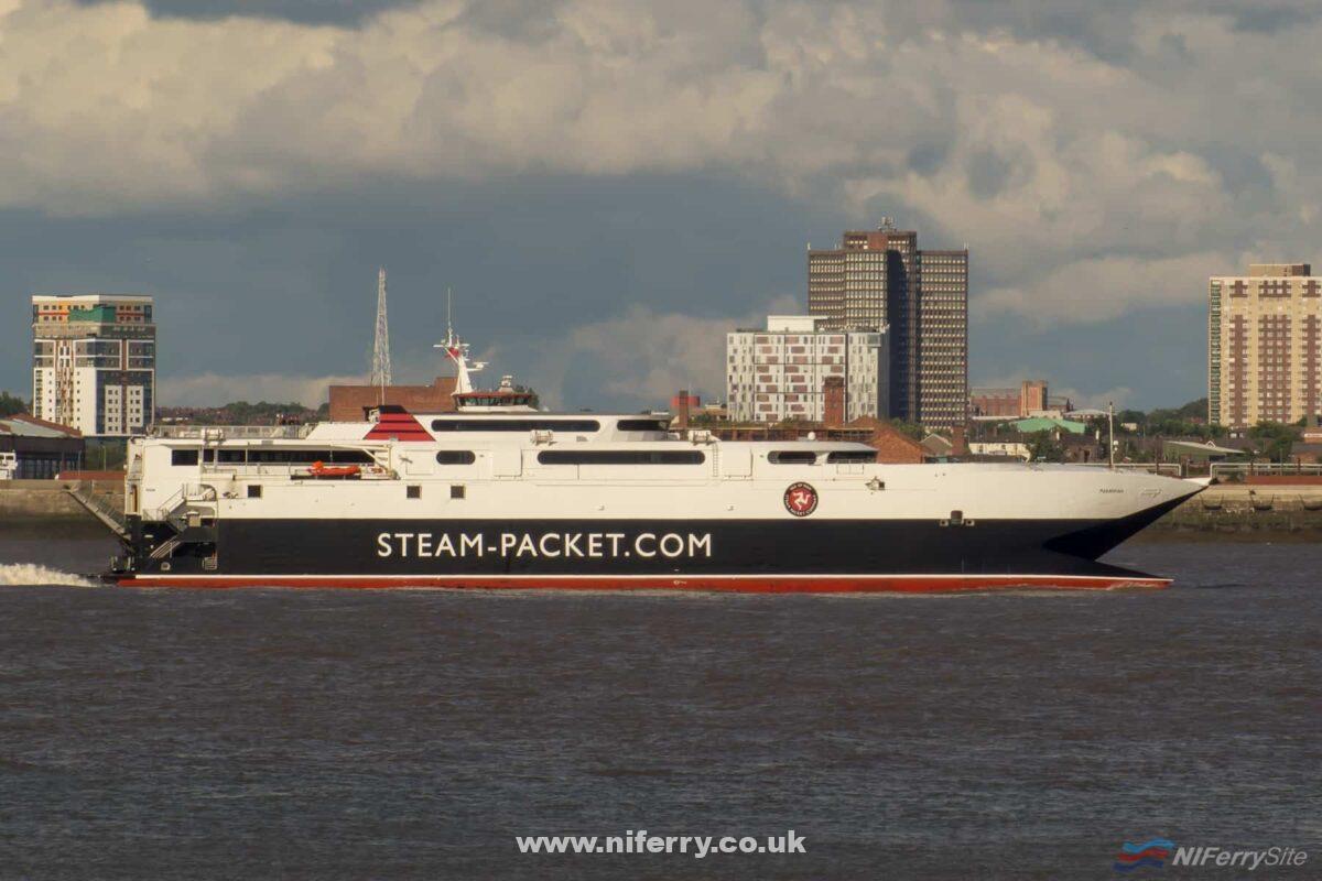 MANANNAN makes her way along the River Mersey to her Liverpool Berth. © Steven Tarbox