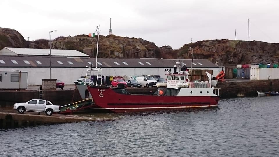 <strong></noscript>CANNA's</strong> sister-vessel and former fleet-mate <strong>RHUM</strong> at Burtonport on 06/04/18. Copyright © Norman Martin.