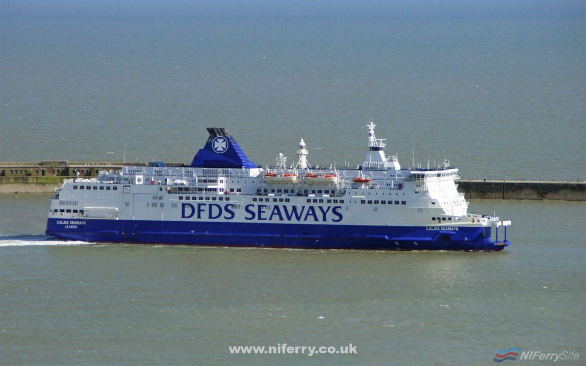 DFDS's CALAIS SEAWAYS arriving in Dover in 2013, in her previous livery. Copyright ©2013 Ian Boyle