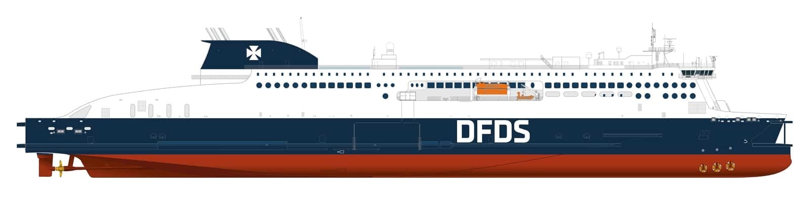 Updated DFDS Stena E-Flexer render provided by Stena RoRo. Stena RoRo.