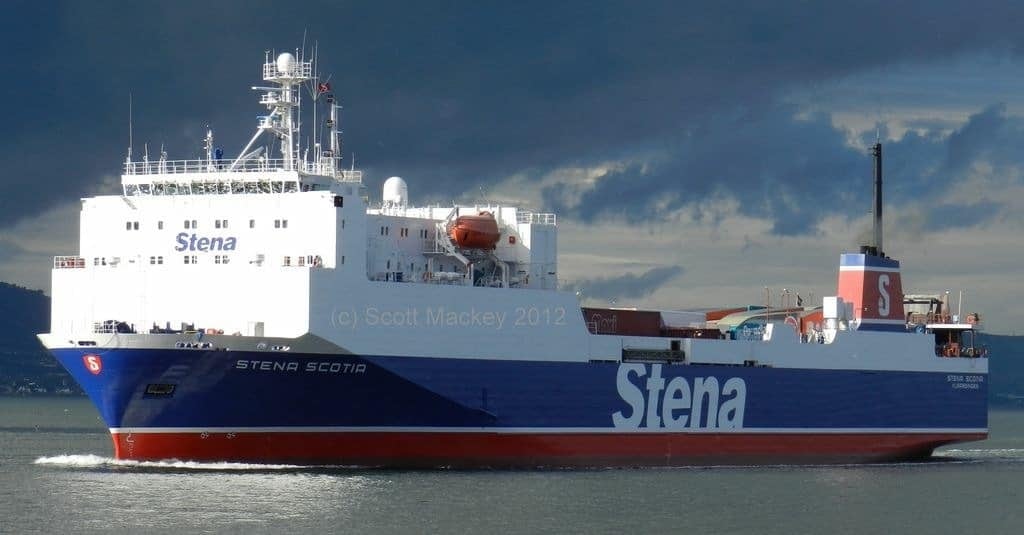 STENA SCOTIA shortly after receiving the full Stena livery in 2012. Copyright Scott Mackey.