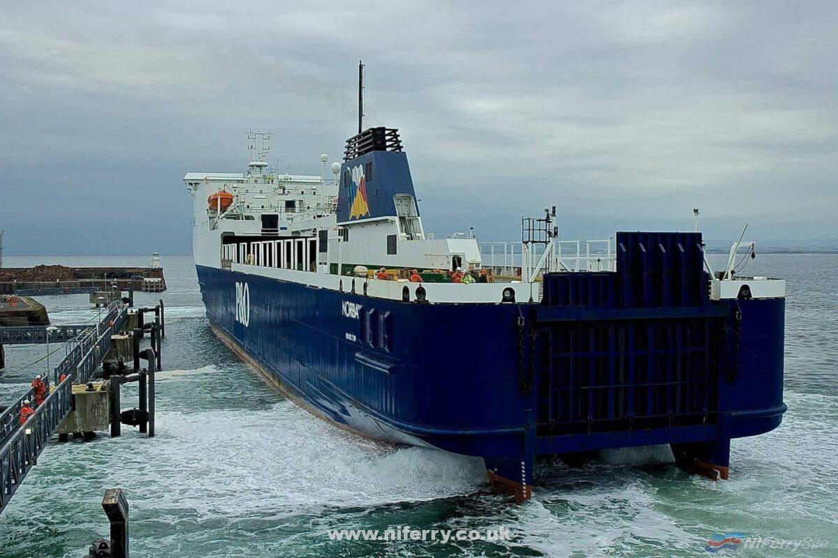 P&O’s NORBAY undertaking berthing trials at Troon on 5th June 2011. Copyright © Gordon Hislip.
