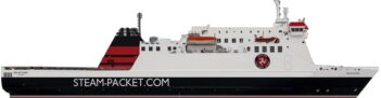 Side profile drawing of BEN-MY-CHREE as rebuilt. Copyright © Steven Tarbox