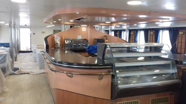 The lounge onboard LE RIF. This is still recognisable as the former Motorists Lounge on STENA GALLOWAY. Copyright © DWLM.