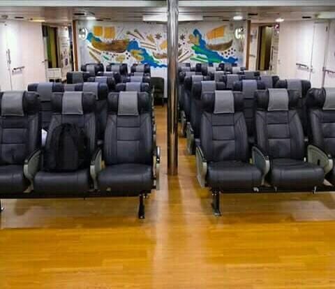 Newly installed seats onboard PORT LINK. KMP Port Link Facebook page.