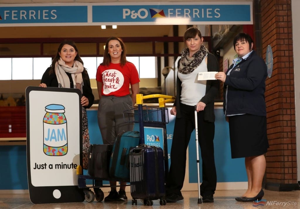 Jenny Potter from Now Group, Steph Ellis from NI Chest Heart Stroke, Judith Robinson from JAM card user/stroke survivor and Catherine Lee from P&O Ferries. P&O Ferries