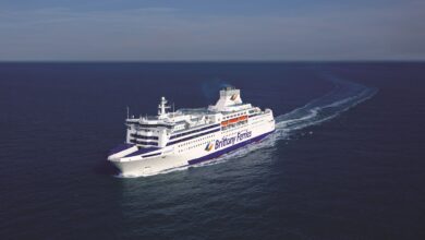 Brittany Ferries NORMANDIE wearing the new livery for the 2019 season. Brittany Ferries.