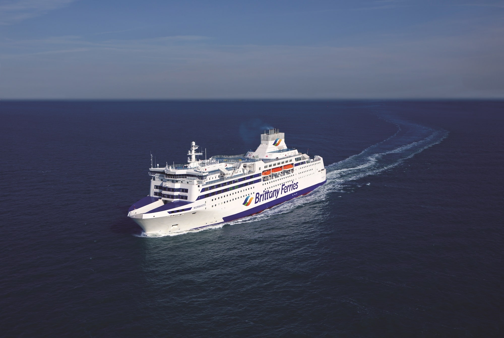 Brittany Ferries NORMANDIE wearing the new livery for the 2019 season. Brittany Ferries.