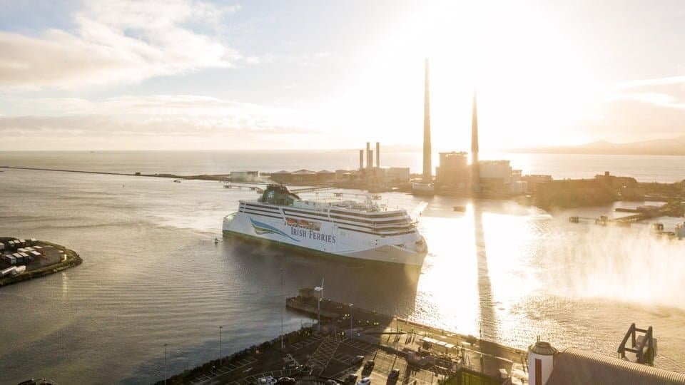 Irish Ferries W.B. YEATS arrives in Dublin Port for the first time, Thursday 20th December 2018. Copyright © Irish Ferries.
