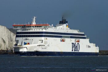 P&O Ferries flagship SPIRIT OF BRITAIN arriving at Dover on February 3rd 2011. Copyright © Ian Boyle.