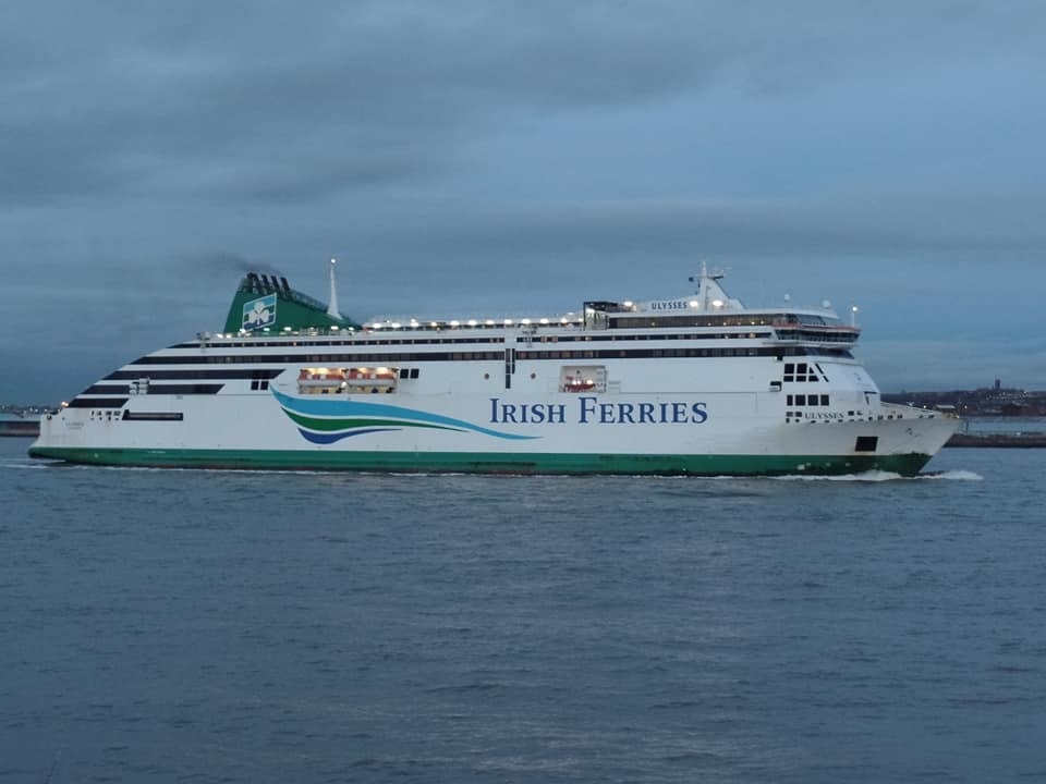 Irish Ferries' ULYSSES makes her way along the River Mersey on her way to dry-docking at Cammell-Laird, 15.01.19. Copyright © Rob Foy.