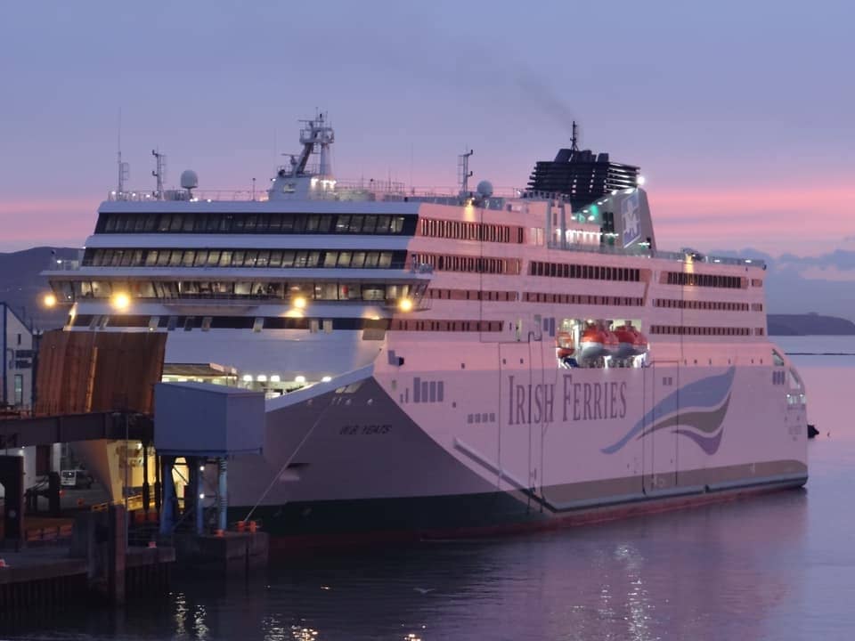 Irish Ferries W.B YEATS seen berthed at Dublin on the morning of January 21st 2019. She made her first commercial crossing the following morning. Copyright © David Faerder.
