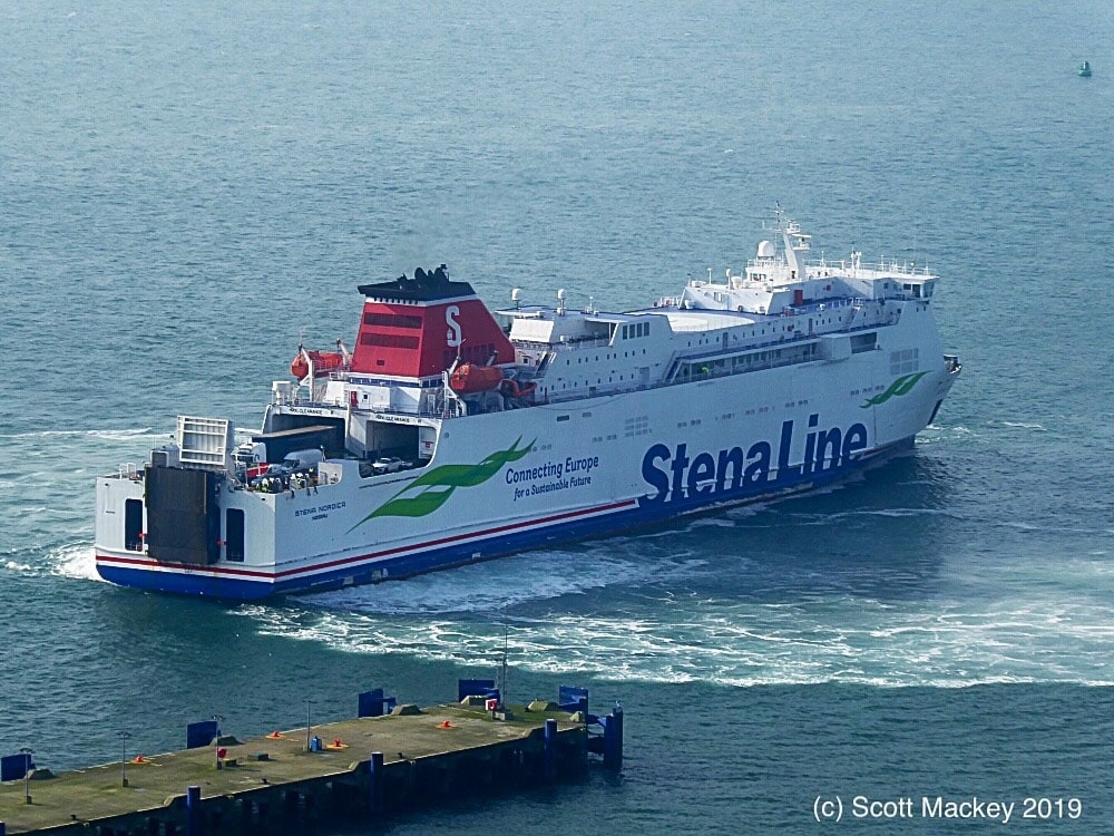 Stena Nordica seen arriving at Stena's Loch Ryan Port during her period as relief ship on the Belfast - Cairnryan route during February and March 2019. Copyright © Scott Mackey.
