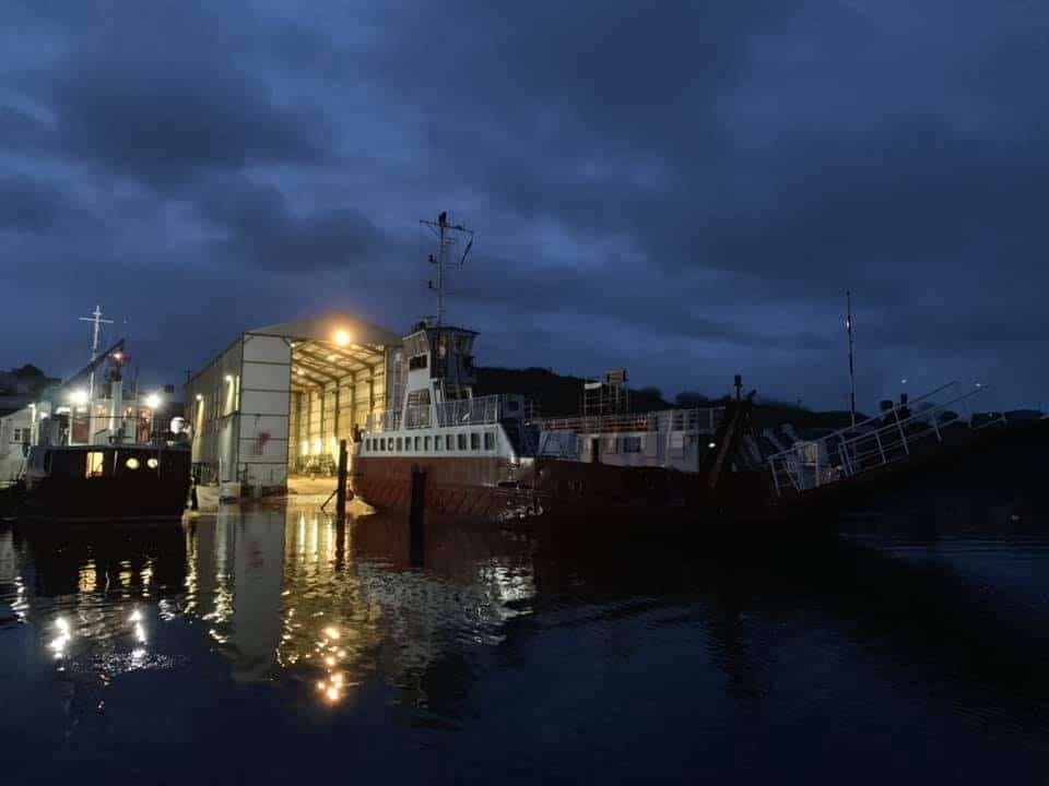 STRANGFORD I seen at Mevagh Boatyard in late January. Mevagh Boatyard Facebook Page.