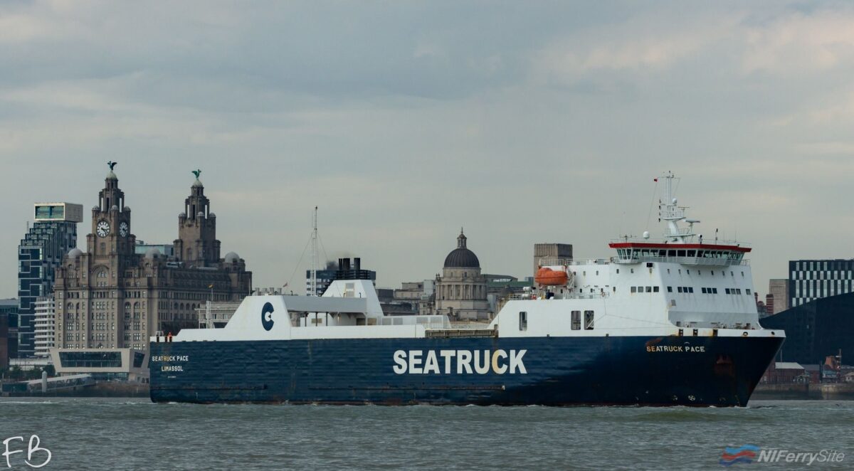 SEATRUCK PACE heads towards Cammell Laird Birkenhead, 25.07.19. Copyright © Christopher Triggs.