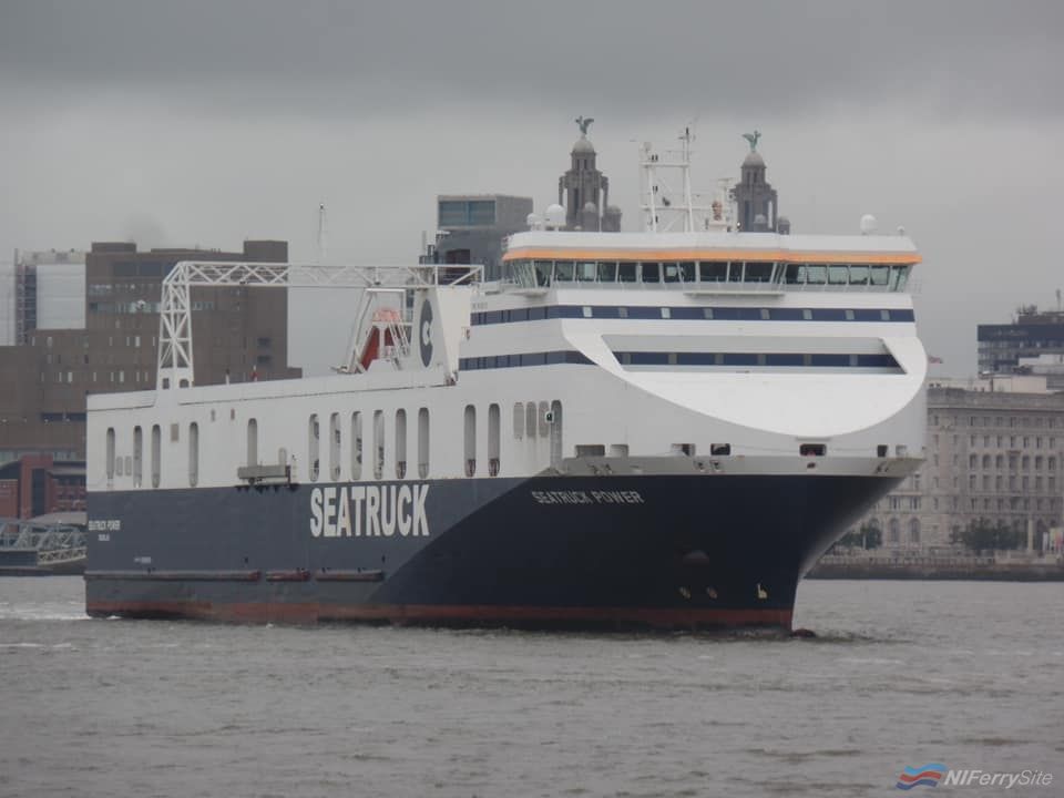 SEATRUCK POWER arrives for dry docking at Cammell Laird Birkenhead, 13.07.19. Copyright © Rob Foy.