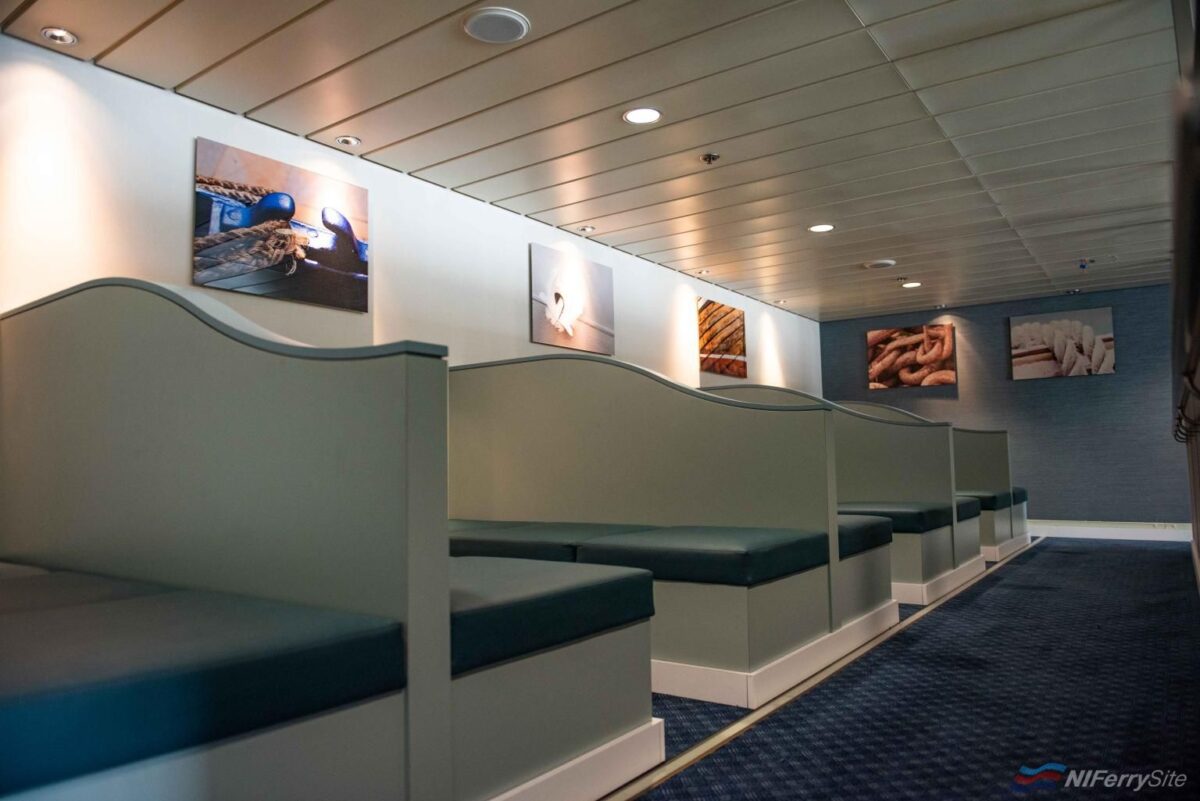 The refurbished freight drivers lounge onboard P&O Ferries Larne to Cairnryan vessels EUROPEAN HIGHLANDER and EUROPEAN CAUSEWAY. P&O Ferries Freight.