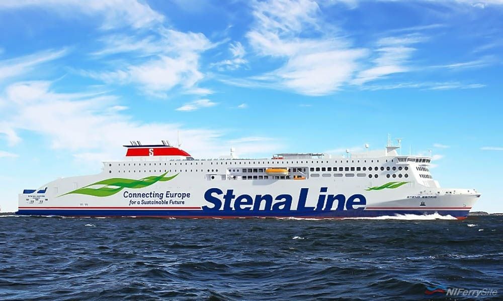 A rendering of STENA ESTRID at sea. Stena Line.