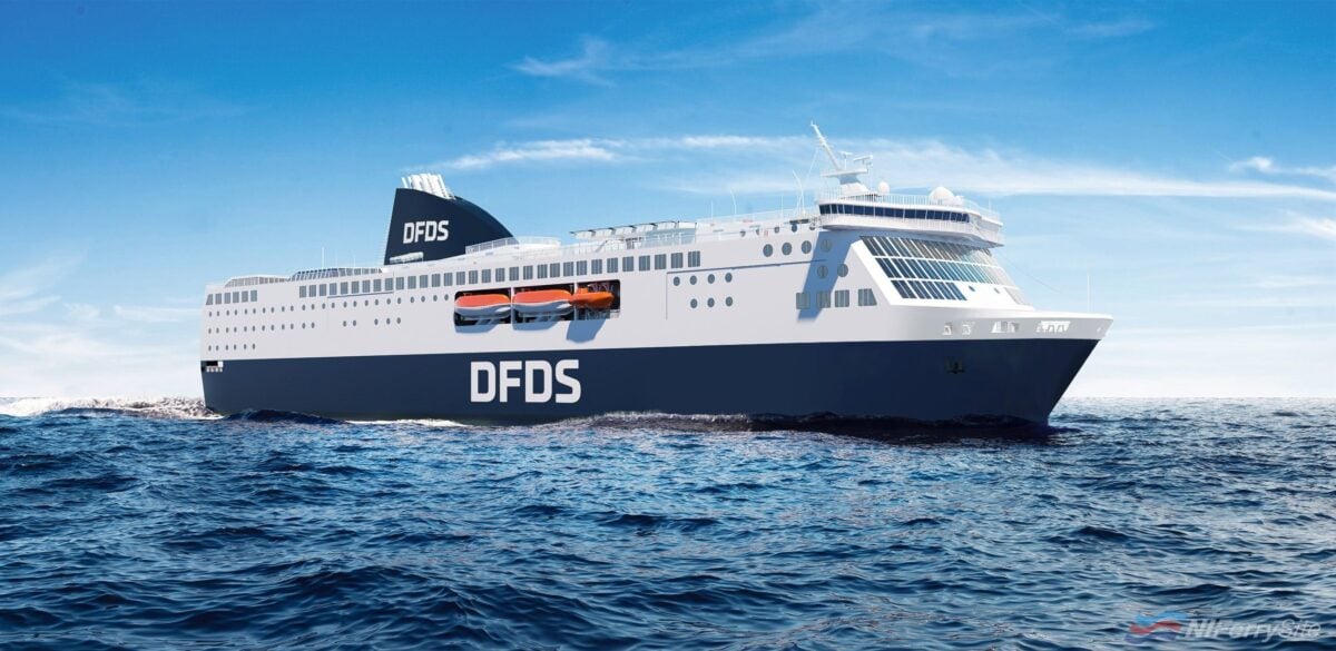An artists impression of how the new DFDS Amsterdam - Newcastle ferries will look. DFDS