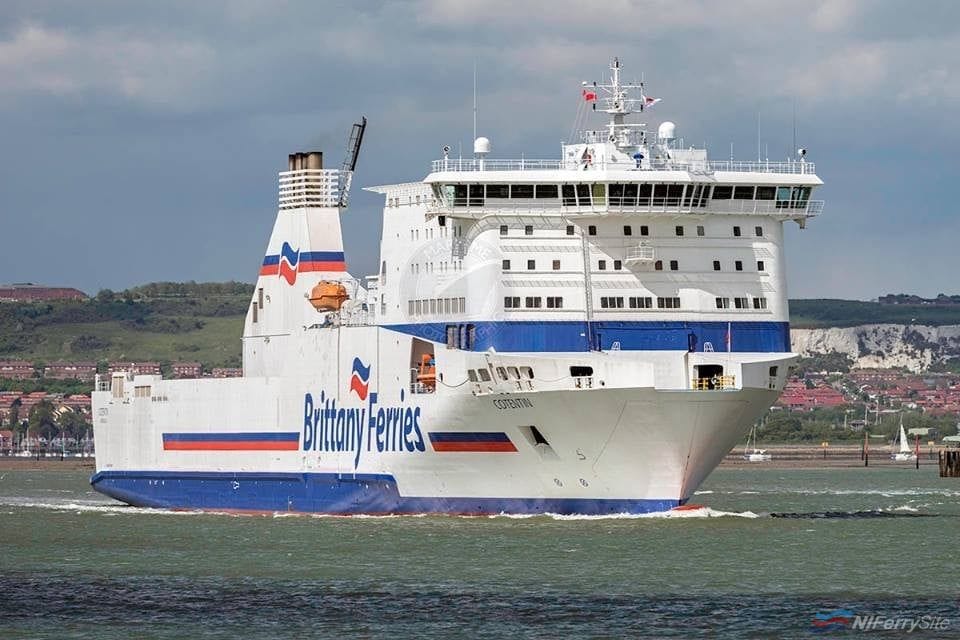 Brittany Ferries COTENTIN. She later became STENA BALTICA after a charter was agreed with Stena Line. Copyright © Gary Davies