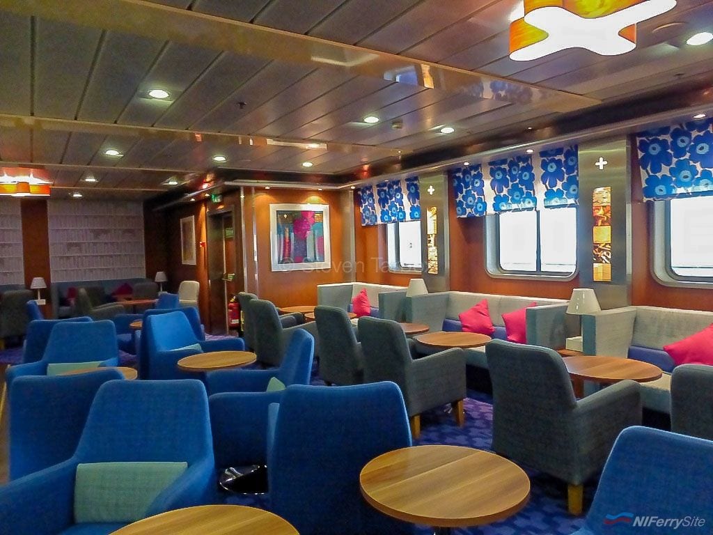This small but comfortable Stena Plus lounge was added to STENA LAGAN as part of the 2012 refurbishment. It has since been replaced by a larger relocated facility. Taken during a visit to Stena Lagan on 2nd November 2015. With many thanks to Captain Stephen Millar for his hospitality. © Steven Tarbox
