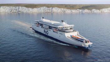 An artist impression of one of P&O Ferries new-build double-ended ferries in operation. P&O Ferries.