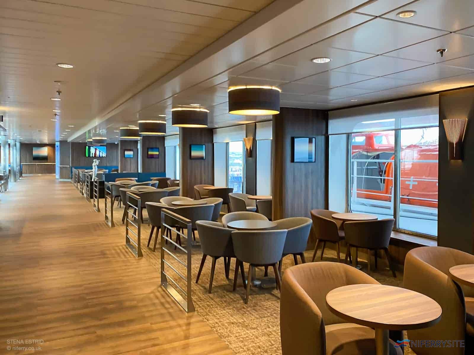 Some of the portside seating in the Sky Bar, Deck 8. © NIFerry.co.uk